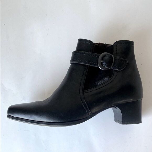Mephisto Unstructured Leather Ankle Boots Chunky 2” Heel 6 Classic Chic